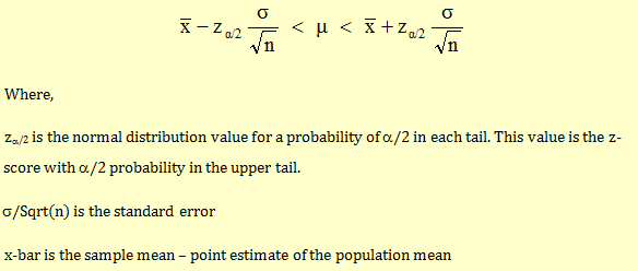 confidence interval formula normal distribution